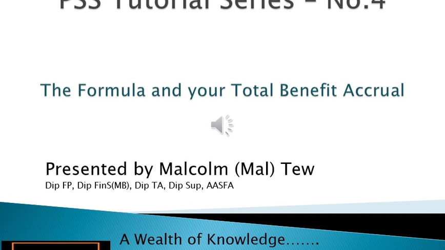 4. The formula and Total Benefit Accrual